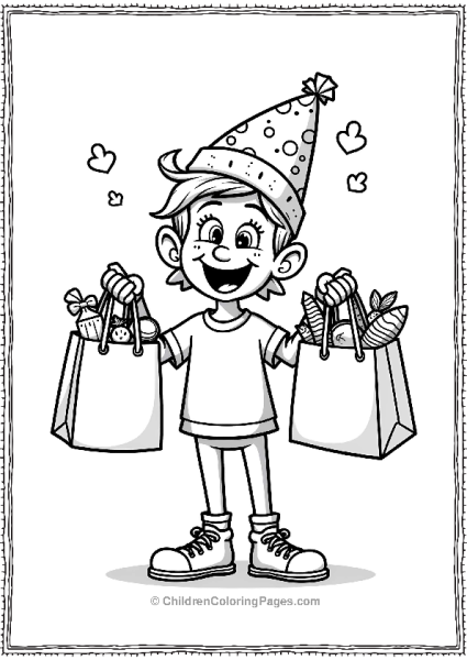 Joyful Shopper With Black Friday Bags Free PDF Printable