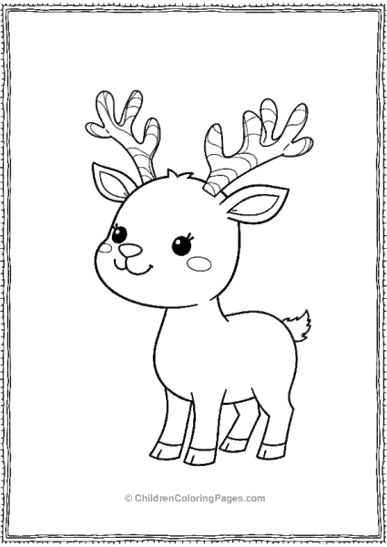 Kawaii Reindeer With Candy Antlers Free PDF Printable