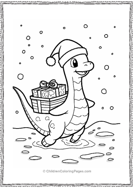 Lapras Celebrating Christmas Free PDF Printable