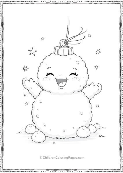 Laughing Snowman Character Ornament Free PDF Printable