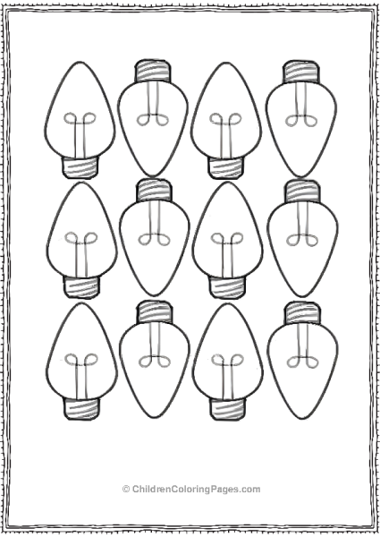 Light Bulbs For Christmas Free PDF Printable