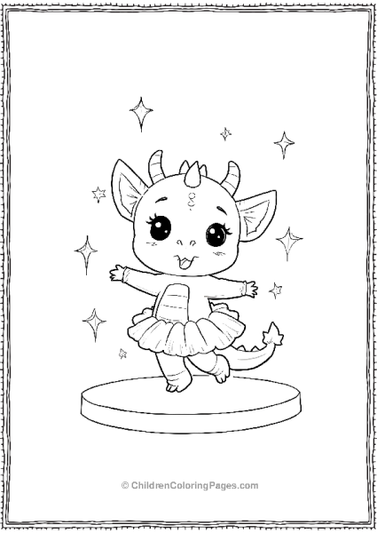 Little Dragon In Tutu Dress Free PDF Printable