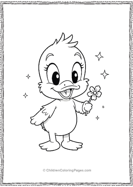 DuckTales Louie Holding A Flower Free PDF Printable