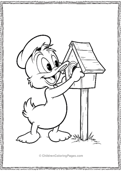 DuckTales Louie Looking At A Birdhouse Free PDF Printable