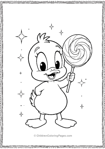 DuckTales Louie With A Giant Lollipop Free PDF Printable