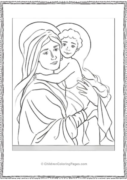 Mary Holding Baby Jesus Free PDF Printable