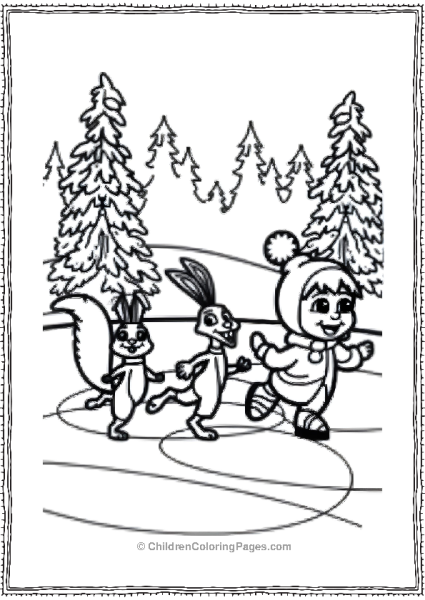 Masha And Friends Ice Skating Adventure Scaled Free PDF Printable