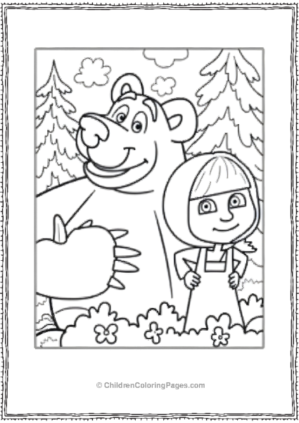 Masha And The Bear In The Forest Free PDF Printable