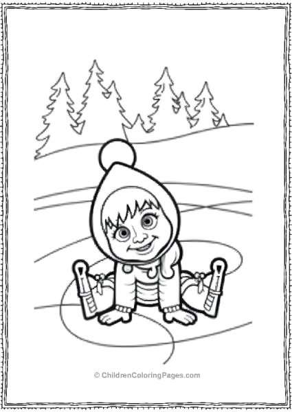 Masha Ice Skating Fun Free PDF Printable