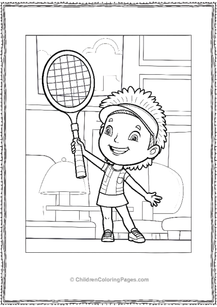 Masha Plays Tennis Indoors Free PDF Printable