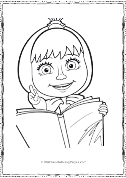 Masha Reading A Book Free PDF Printable