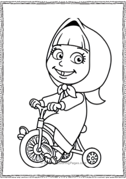 Masha Rides Her Tricycle Free PDF Printable