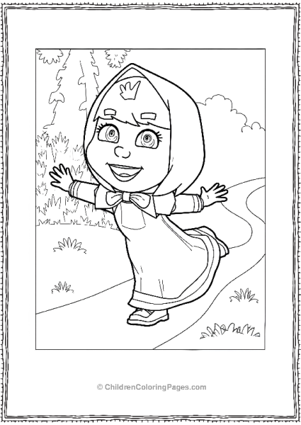 Masha Walking In The Woods Free PDF Printable