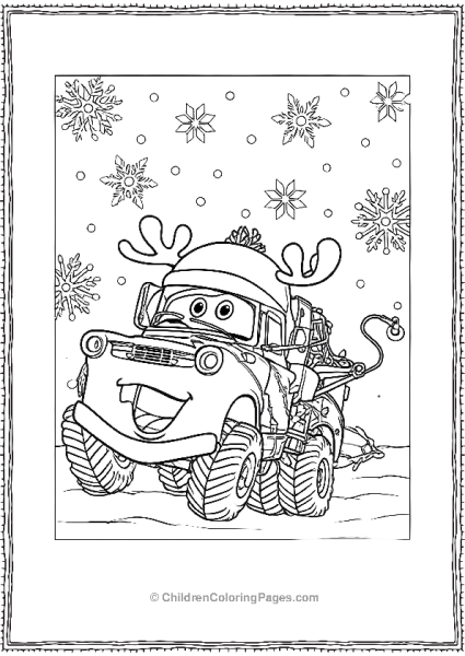 Mater Decorated With Reindeer Ears  Free PDF Printable