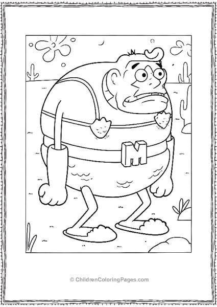 Mermaid Man Looking Tired At Bikini Bottom Free PDF Printable