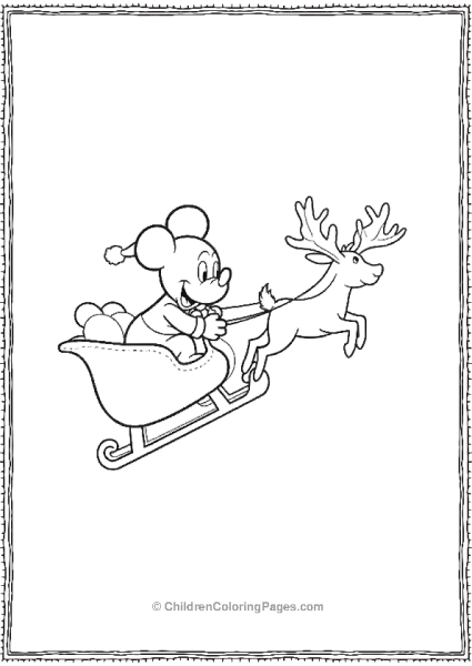 Mickey Flying Santa’s Sledge Free PDF Printable