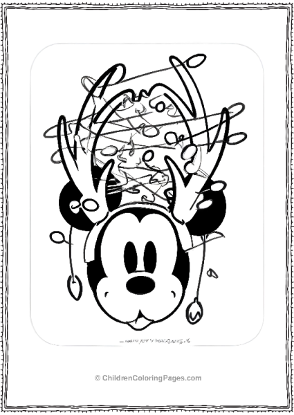 Mickey Mouse Christmas Lights Free PDF Printable