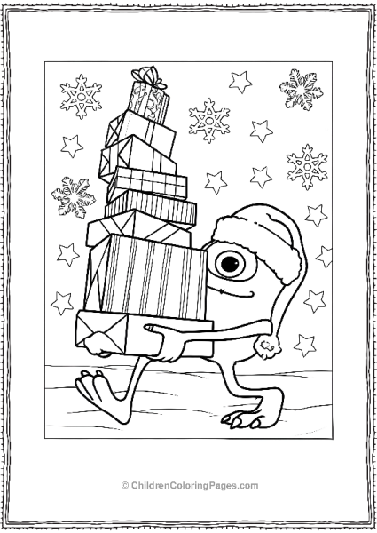 Mike With Christmas Gifts Free PDF Printable