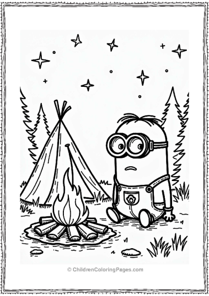 Minion Camping Under The Stars Free PDF Printable