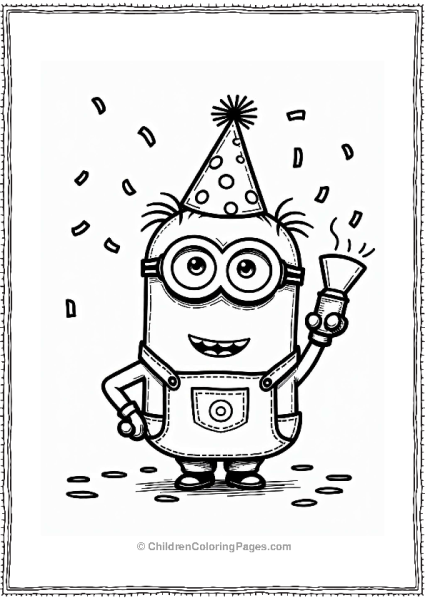 Minion Celebrating New Year Free PDF Printable