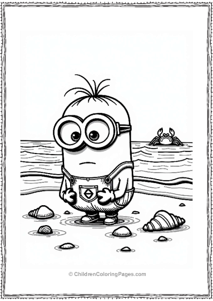 Minion Collecting Seashells At The Beach Free PDF Printable