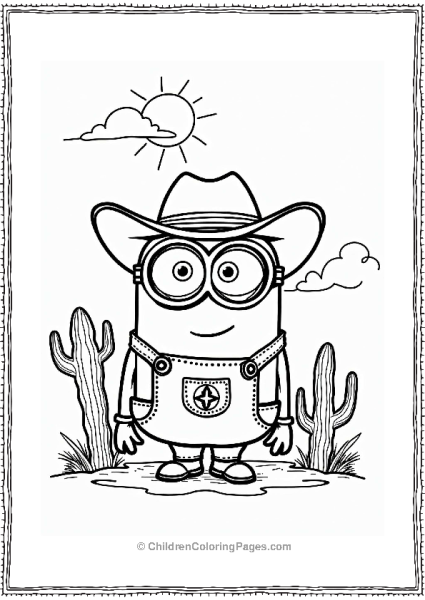 Minion Cowboy In The Wild West Free PDF Printable