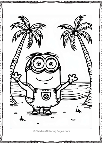 Minion Dancing On The Beach Free PDF Printable