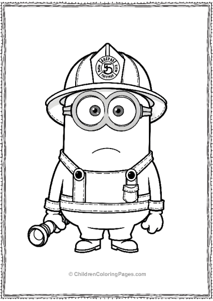 Minion Firefighter Holding A Hose Free PDF Printable