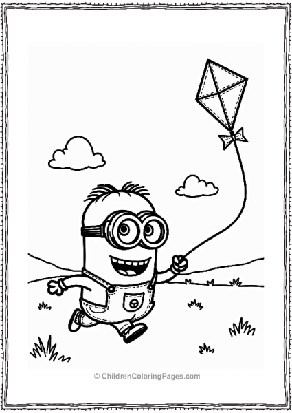 Minion Flying A Colorful Kite Free PDF Printable