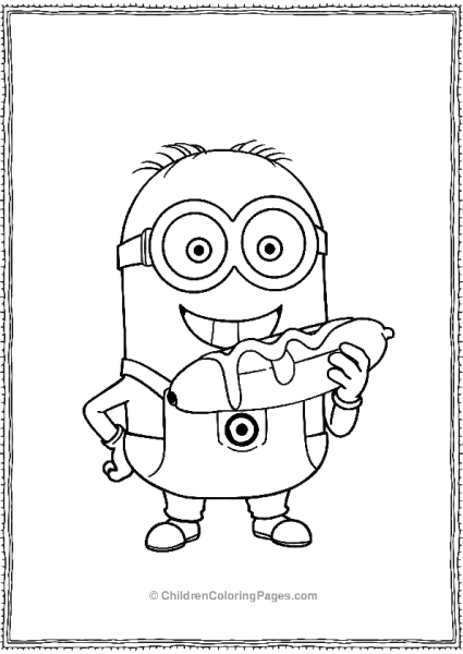 Minion Holding A Hot Dog With Mustard Free PDF Printable