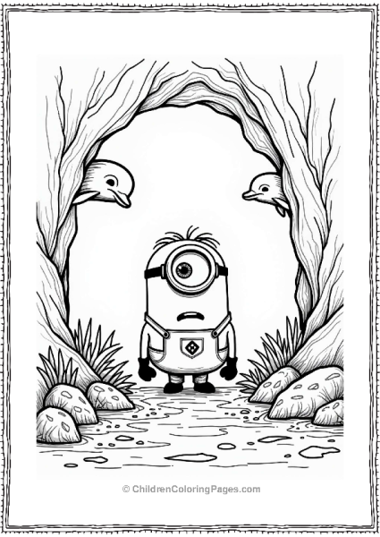 Minion In A Treasure Cave Free PDF Printable