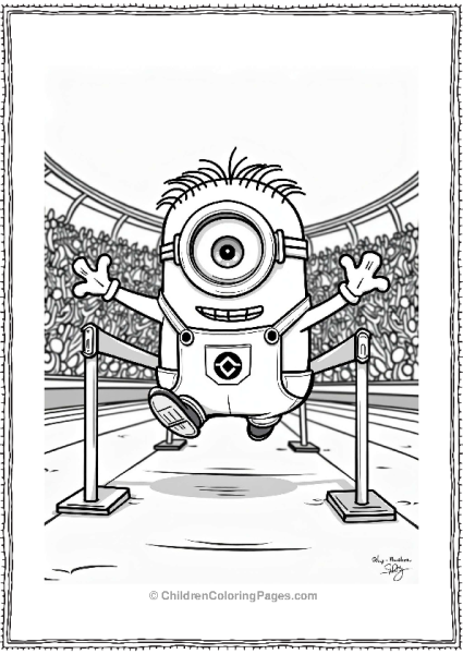 Minion Jumping Over Hurdles Free PDF Printable