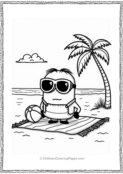 Minion Lounging On The Beach Free PDF Printable