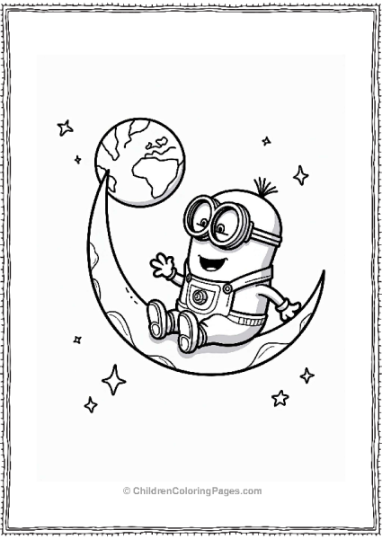 Minion On A Crescent Moon Free PDF Printable