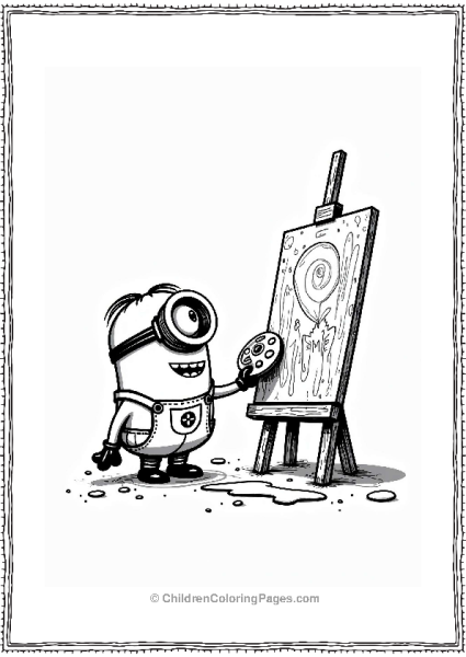 Minion Painting A Colorful Canvas Free PDF Printable
