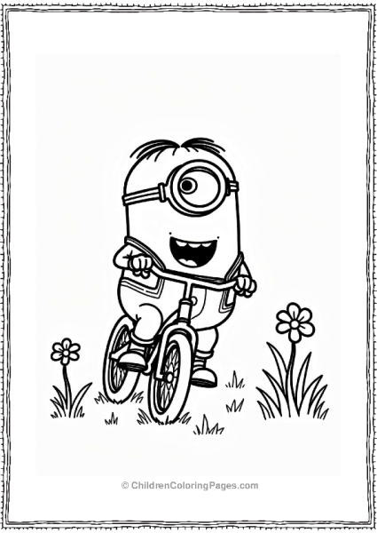 Minion Riding A Tiny Bicycle Free PDF Printable