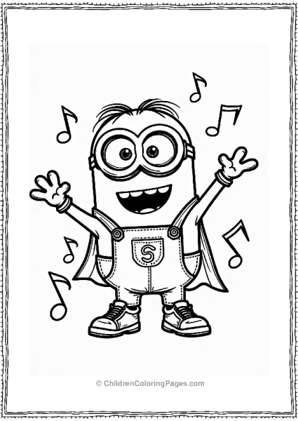 Minion Superhero Dancing Joyfully Free PDF Printable