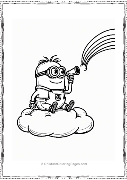 Minion Superhero On A Cloud Free PDF Printable