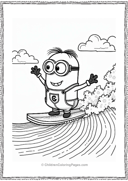 Minion Surfing On A Wave Free PDF Printable