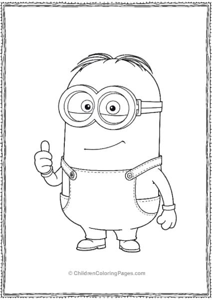 Minion Wearing Sunglasses And Giving A Thumbs Up Free PDF Printable