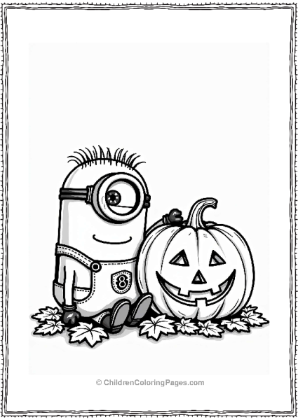 Minion With A Pumpkin Free PDF Printable