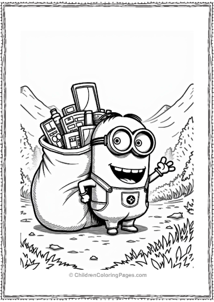 Minion With Gadget Bag Free PDF Printable