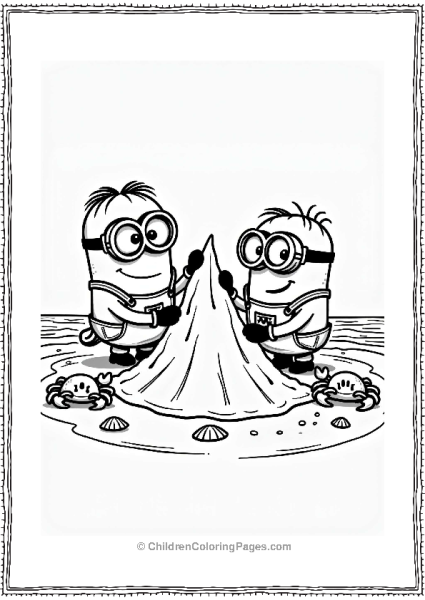 Minions Building A Sandcastle Free PDF Printable