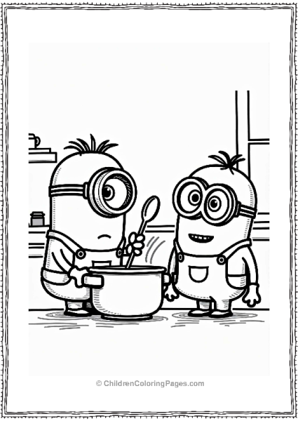 Minions Cooking Together In The Kitchen Free PDF Printable