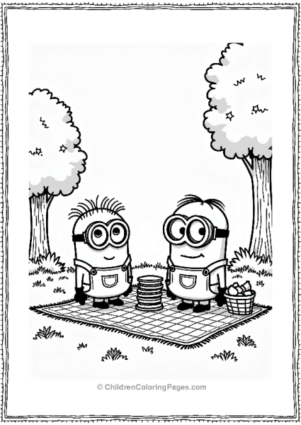Minions Enjoying A Picnic Free PDF Printable