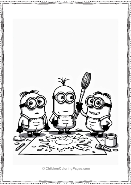 Minions Painting With Giant Brushes Free PDF Printable