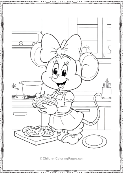 Minnie Mouse Baking Cookies For Christmas Free PDF Printable