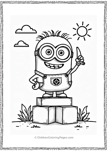 Mischievous Minion Holding A Banana Free PDF Printable