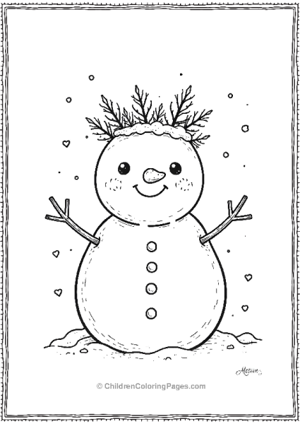 Mistletoe On A Snowman Head Free PDF Printable