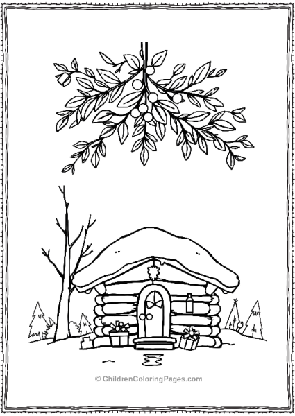 Mistletoe Above A Cozy Cabin Free PDF Printable